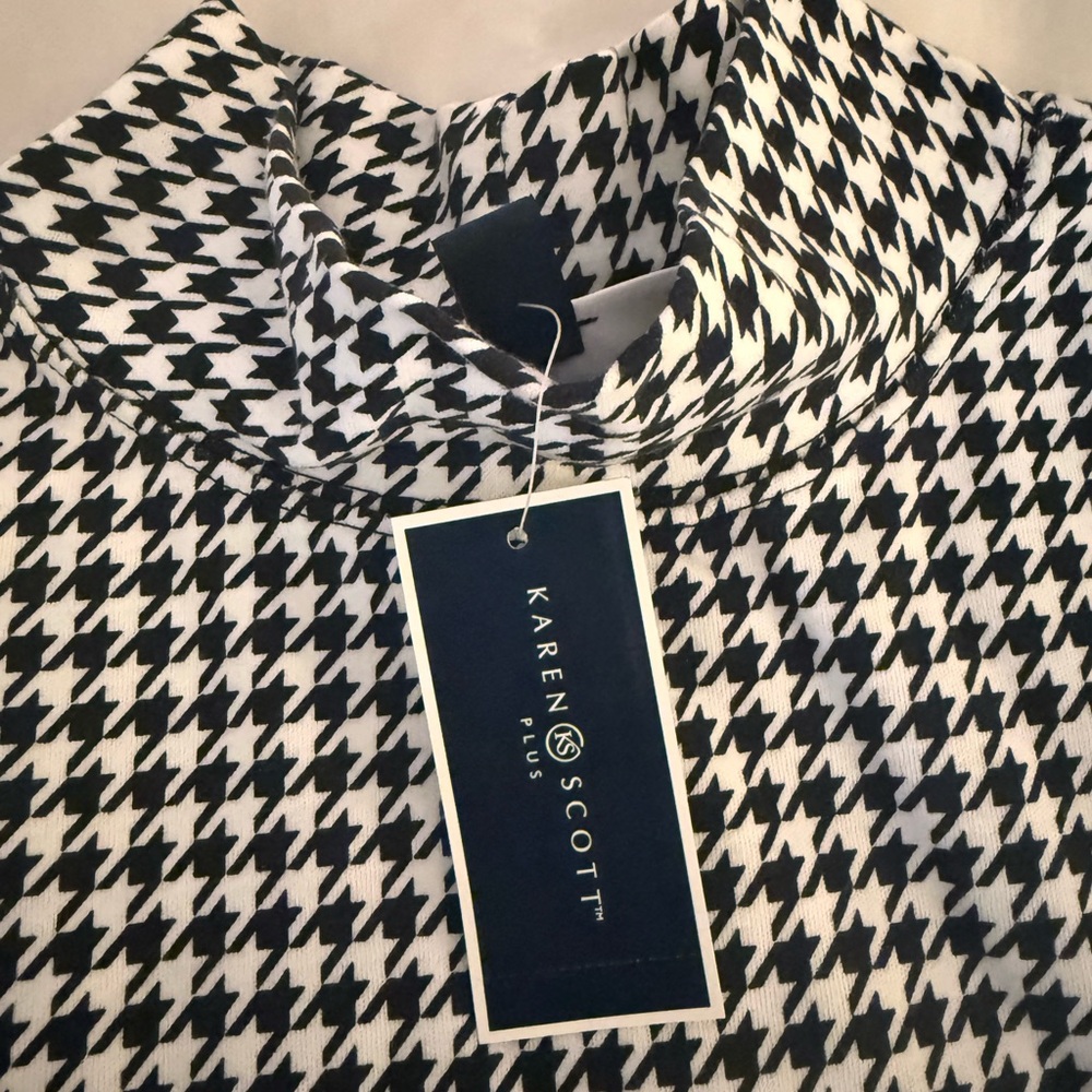 Houndstooth Mockneck Turtleneck NWT Karen Scott from Macy’s 2X